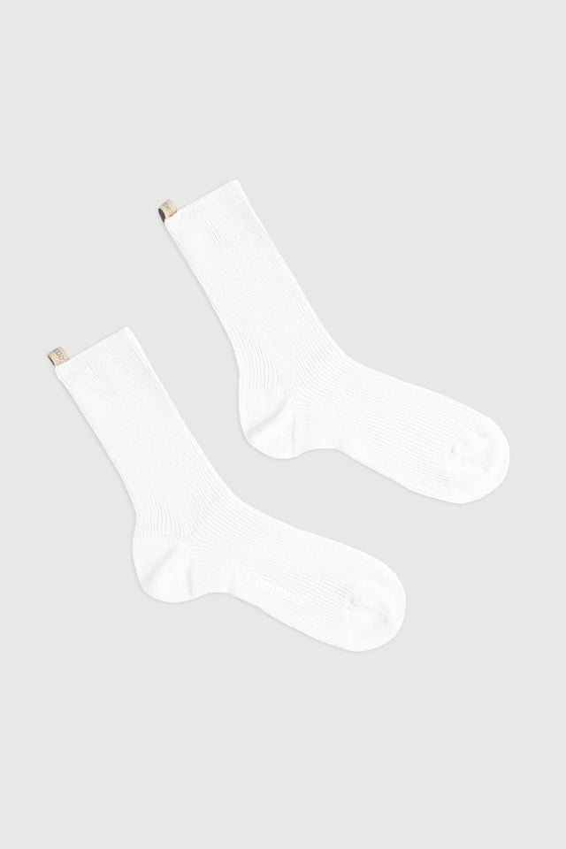 The Merino Sock in white, merino wool, by Comme Si